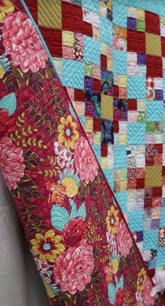 "Red Crosses" by Victoria Findlay Wolfe - Back of Quilt